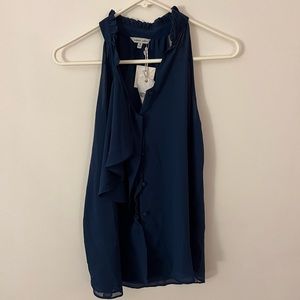 Naked Zebra navy blue blouse szS NWT